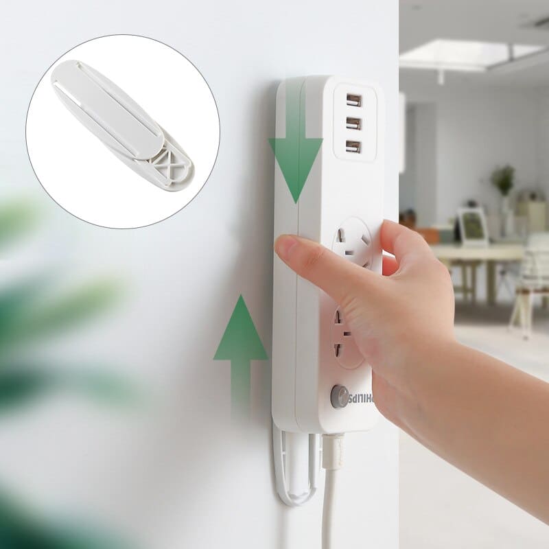 Socket Fixer, Self-Adhesive Power Strip Holder, Wall Mounted Sticker Household, Plug-in Line Board Holder Socket Fixer, Self-Adhesive Power Strip Holder, Wall Mounted Sticker Household, Plug-in Line Board Holder